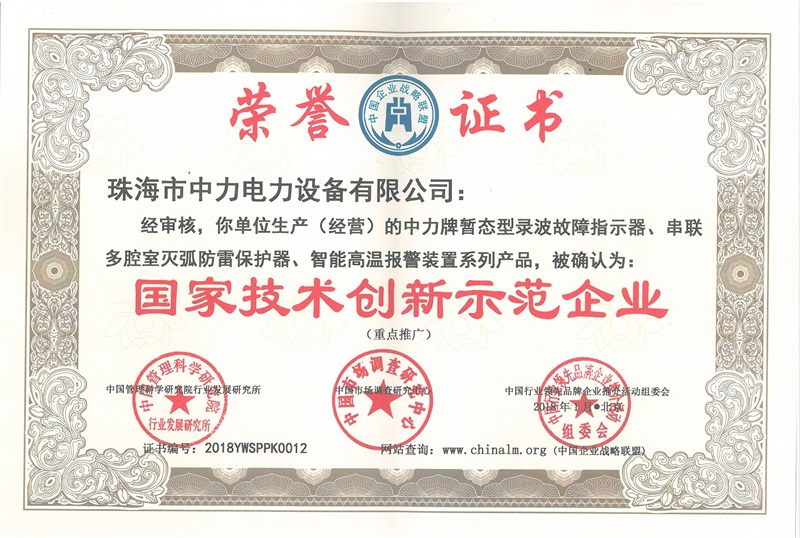 國家技術創新示范企業